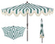 9ft Half Market Umbrella, Scalloped, Crank, Tilt, UV, Green, 108L x 56W x 97H