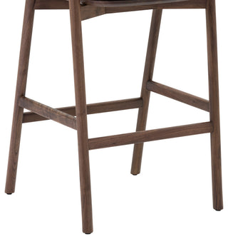 Echo, Walnut Wood/Black Faux Leather, Counter Stool, 26", Single