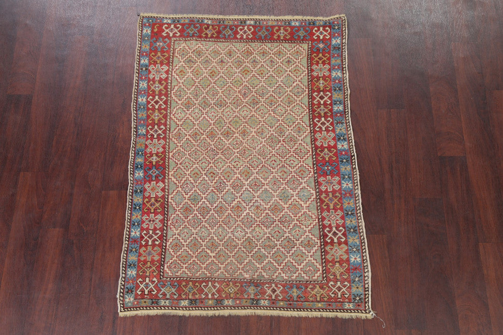 Consigned, Antique Handmade Southwestern Traditional Area Rug, Green, 3x5