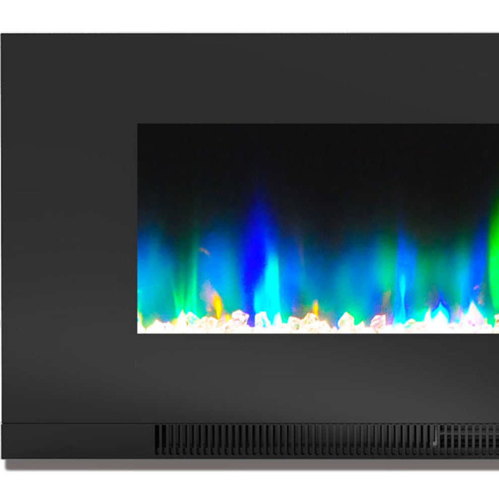 50" LED Cambridge Wall-Mount Electric Fireplace With Remote, Black