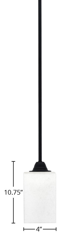 Paramount Mini Pendant, Matte Black, 4" White Muslin Glass
