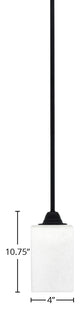 Paramount Mini Pendant, Matte Black, 4" White Muslin Glass