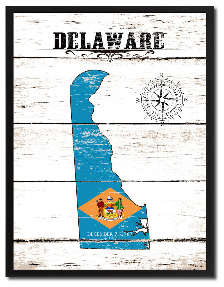 Delaware State Flag Canvas, 28"x37"