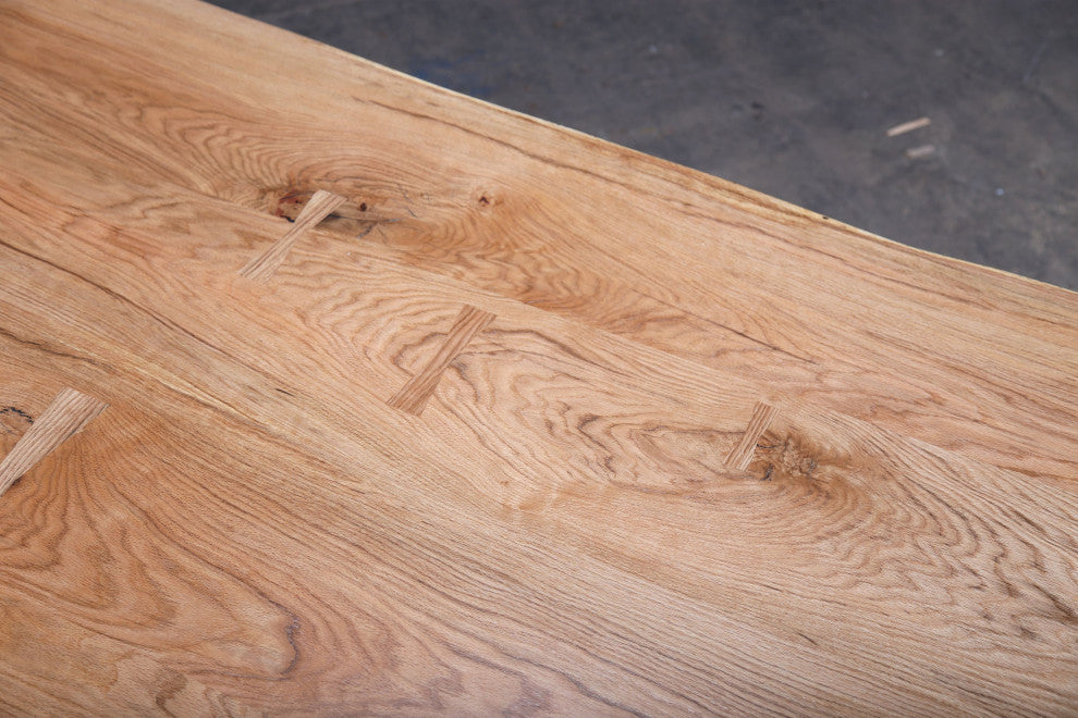 Urban Lumber Classic Live Edge Dining Table With Timberbeast Base, Oak, 72"