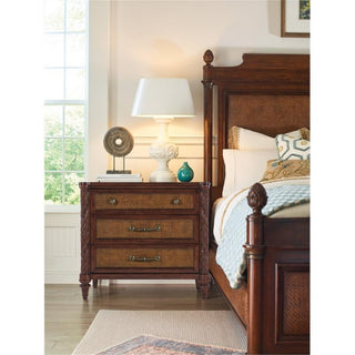 Charleston Three-Drawer Wood Nightstand in Cherry Brown by Hooker Furniture