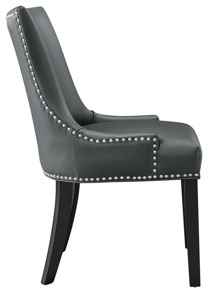 Marquis Vegan Leather Dining Chair, Gray