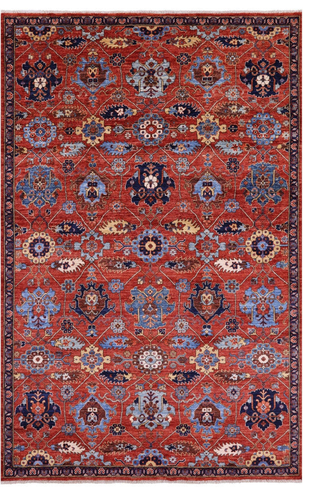 Persian Fine Serapi Handmade Wool Rug 5' 11" X 8' 10" - Q12866