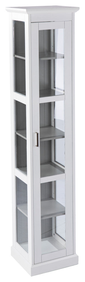 Palmer Tall Curio w/ Glass Door - White