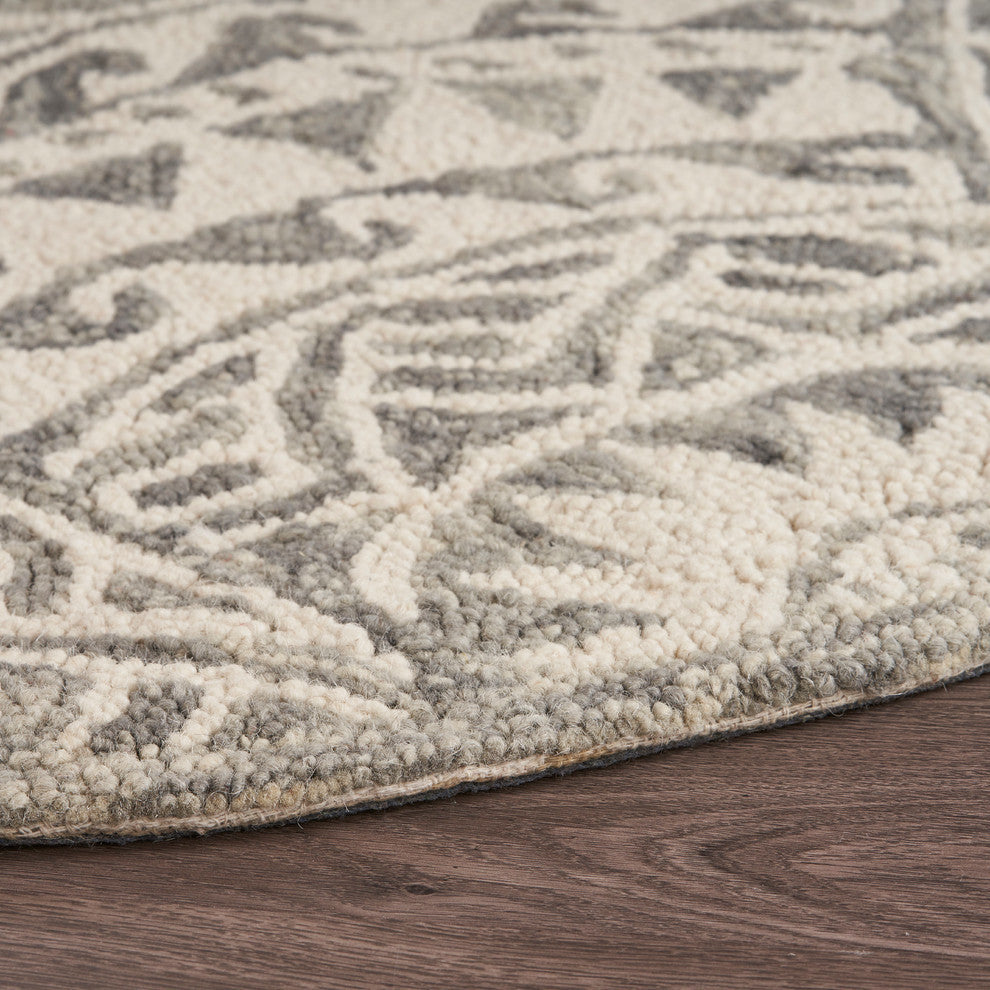 Geometric Waves Area Rug, 4' Round