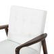 GDF Studio Callisto Mid Century Modern Fabric Club Chair, White