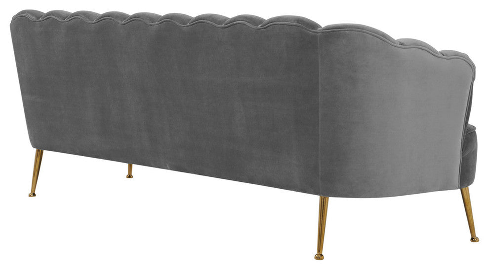 Gray Art Deco Hollywood Regency Glam Couch