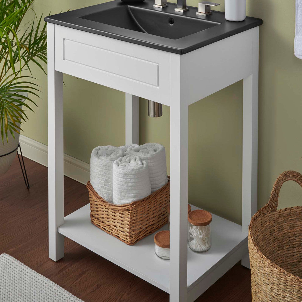 Altura 24" Bathroom Vanity, White Black