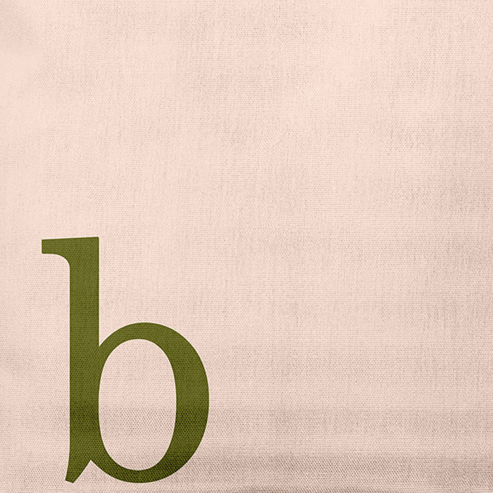 26"x26" Modern Monogram Decorative Throw Pillow, Olive