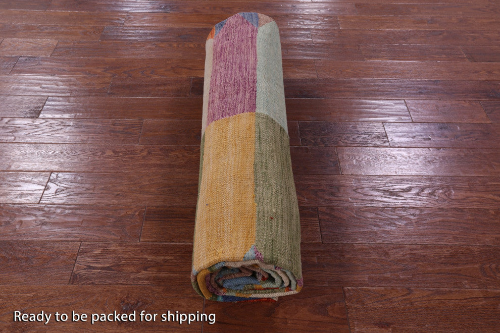 9' 4" X 11' 11" Wool On Wool Kilim Flat Weave Rug - Q12589