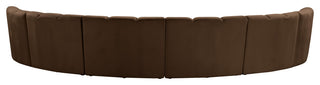 Infinity Channel Tufted Velvet Modular Chair, Brown, 6 Piece