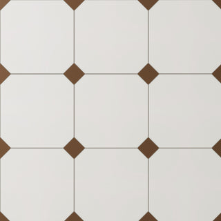 Vaudeville Octagon Nacar, Taco Marron Porcelain Floor/Wall Tile