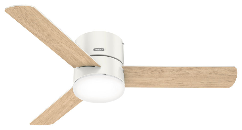 Hunter 52" Minimus Fresh White Low Profile Ceiling Fan With LED Light and Remote