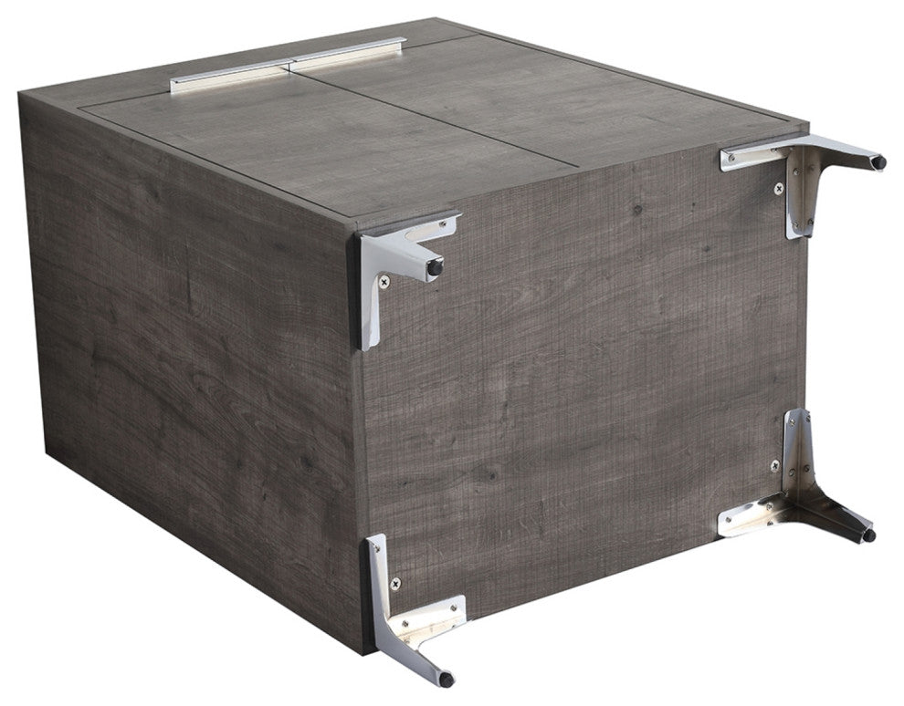 Single Vanity, Gray Oak Finish With Solid Surface Resin White Sink, 24"