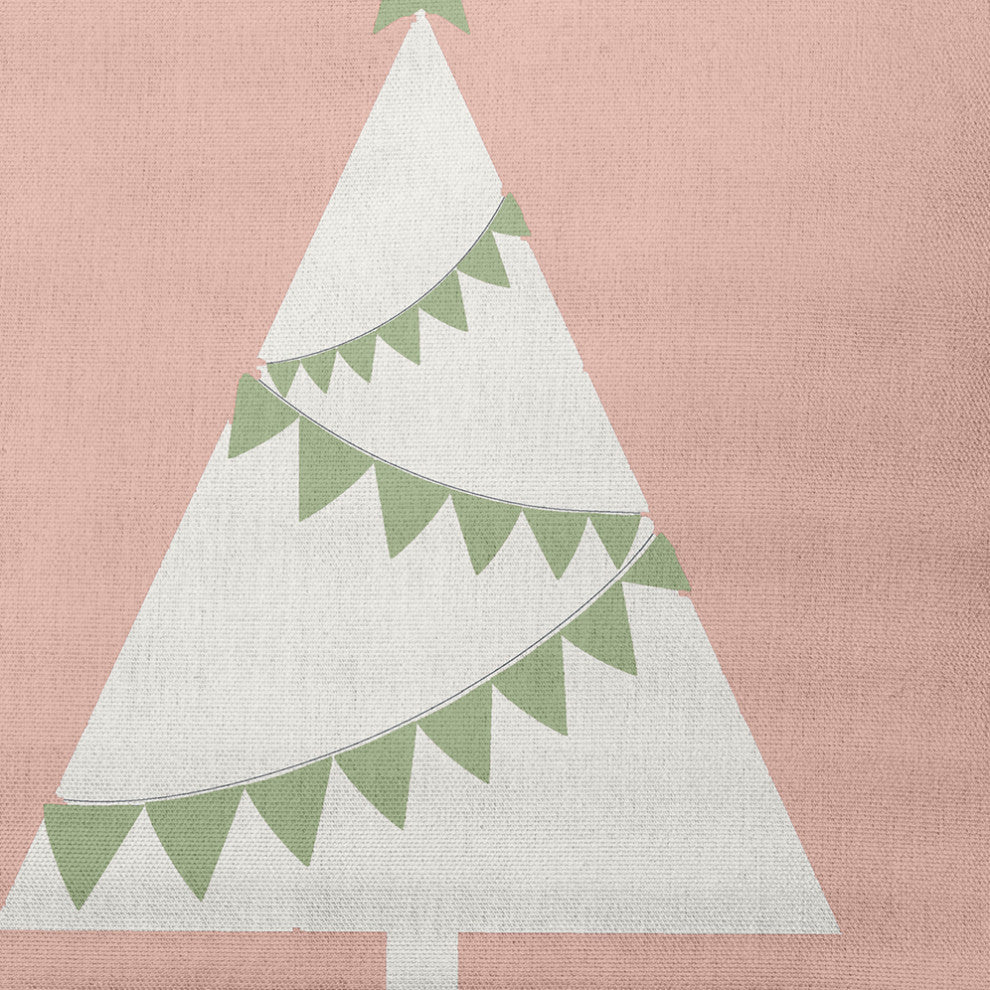 Garland Tree Decorative Throw Pillow, Peach, 20"x20"