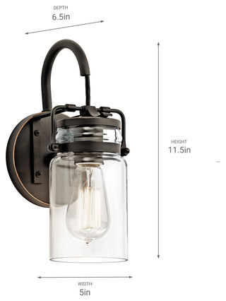 Wall Sconce 1-Light, Brushed Nickel