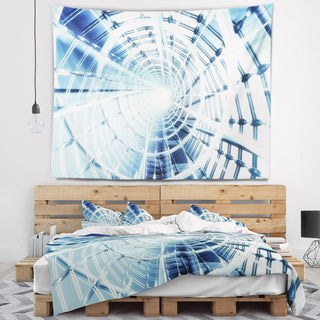 Fractal 3D Network Spiral Contemporary Wall Tapestry, 60"x50"