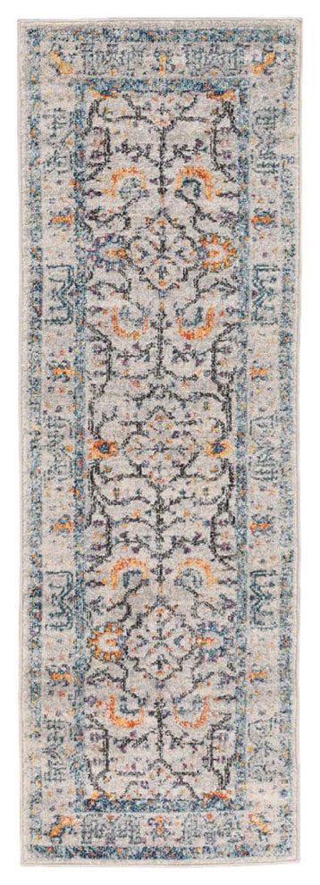 Montana Dyanne Runner, Ivory, 2'7" x 8', Bordered