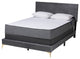 Liberty Velvet Queen Size Panel Bed, Gray