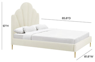 TOV Furniture Bianca Cream Velvet Bed in King
