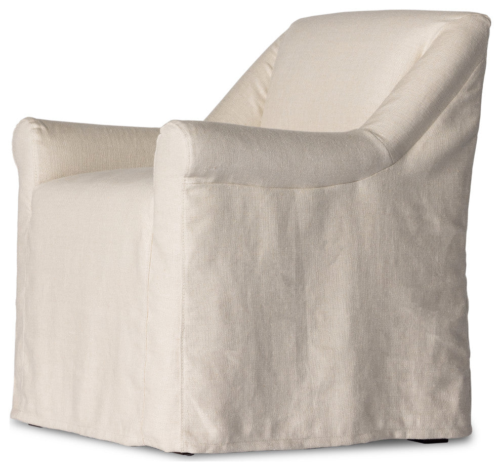Bridges Slipcover Dining Armchair-Ntrl