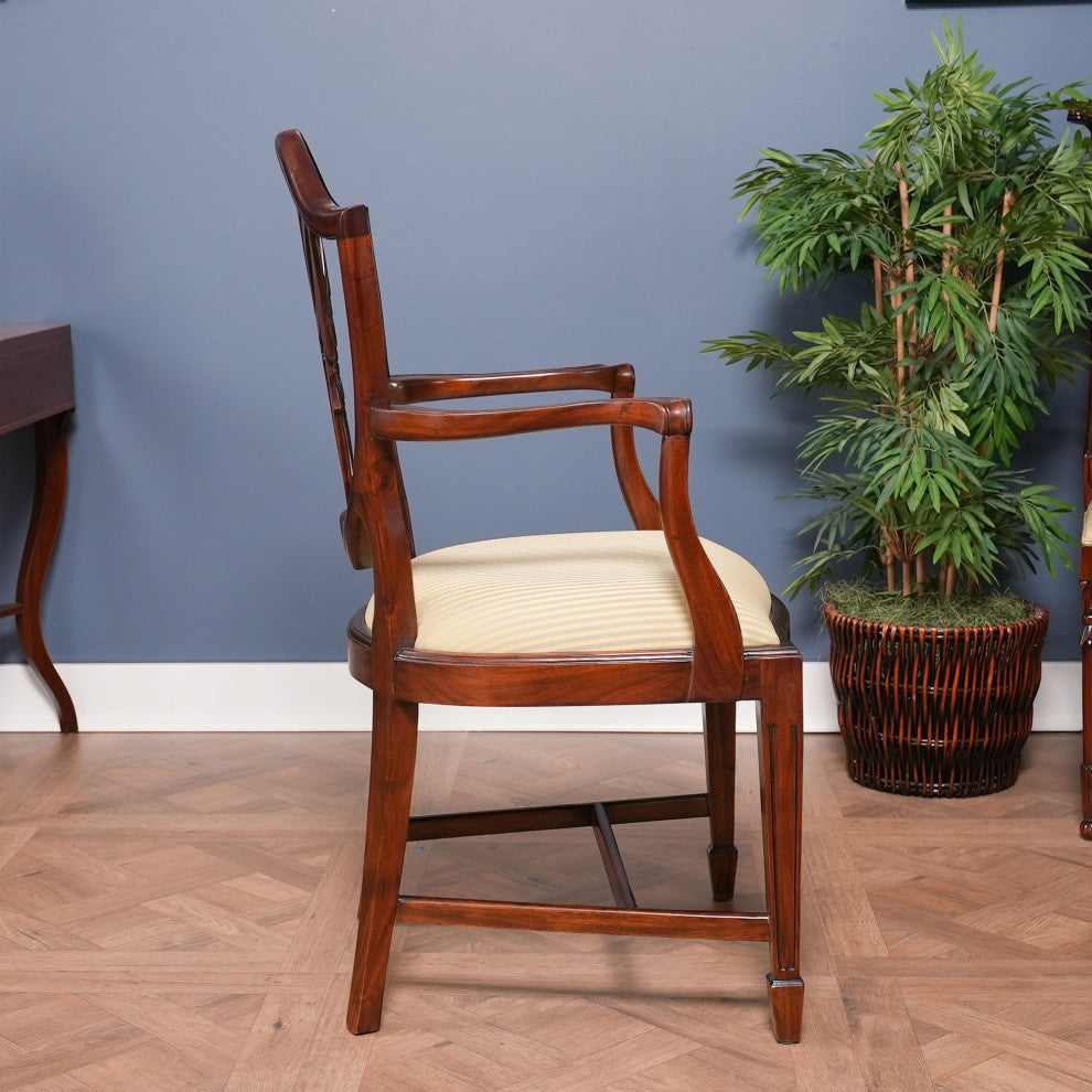 Solid Mahogany Shield Back Arm Chair