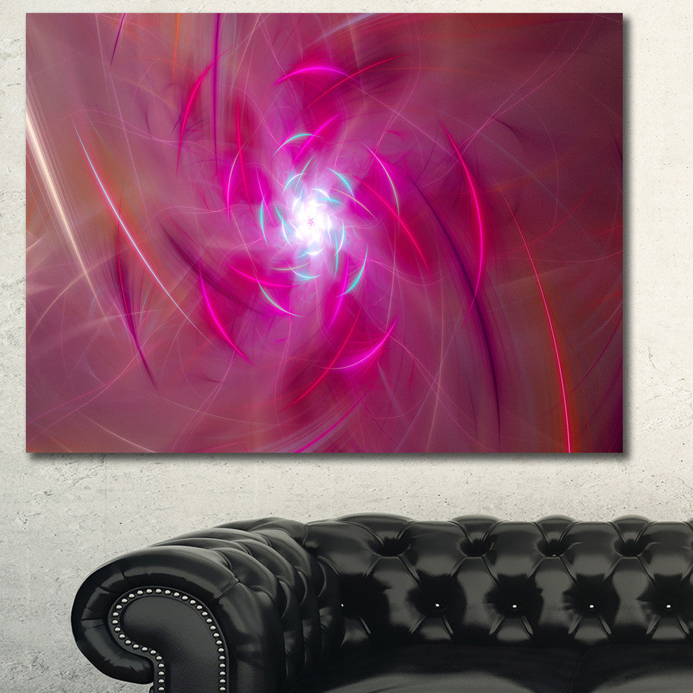 Pink Fractal Whirlpool Design, Abstract Wall Art Canvas, 40x30
