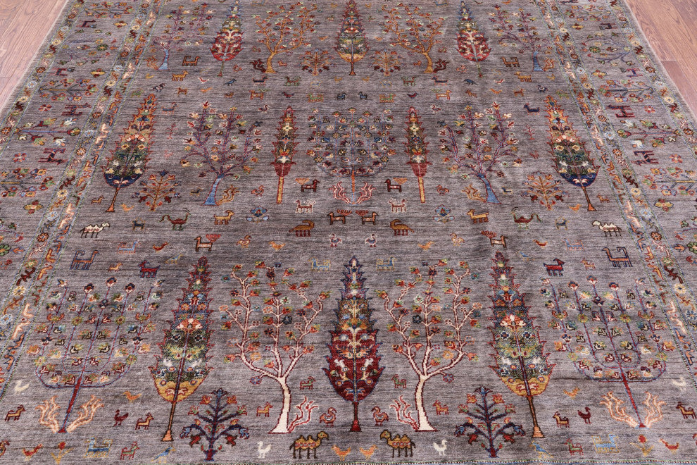 8' 1" X 10' 0" Persian Gabbeh Tribal Handmade Wool Rug - Q13002