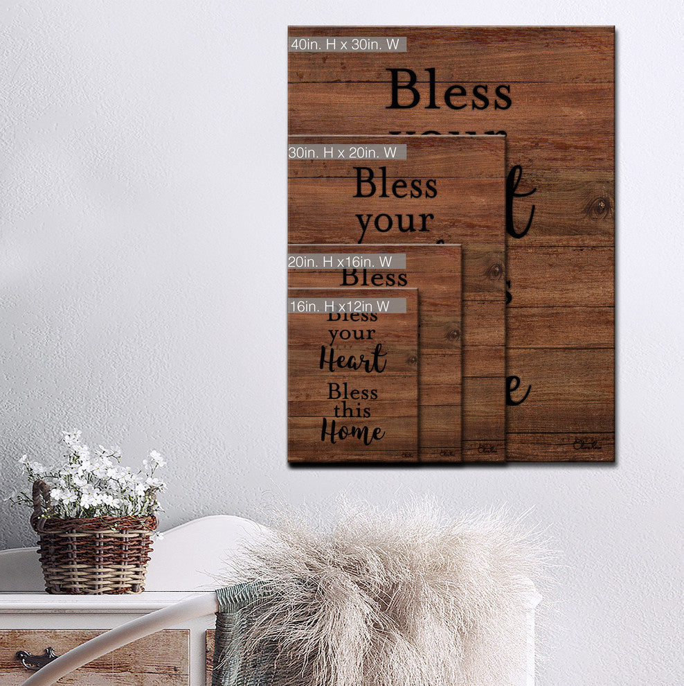 Ready2HangArt Farmhouse ''Bless this Home'' Wrapped Canvas Wall Art, 30"x40"