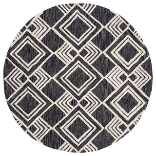 Safavieh Micro-Loop Collection MLP154 Rug, Charcoal/Ivory, 5' Round