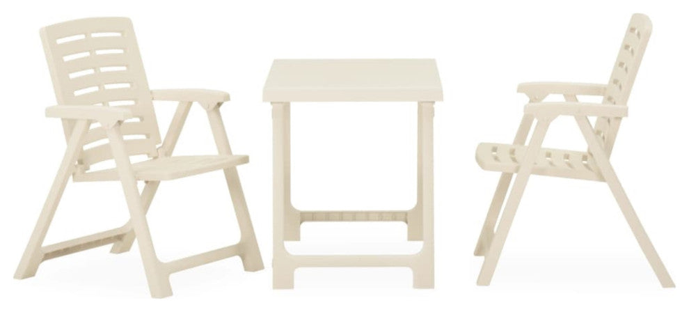 Vidaxl 3-Piece Folding Bistro Set Plastic White