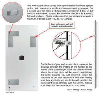 "Intertwined" Rectangular Beveled Leaner Mirror on Tempered Art Glass, 72" X 36"