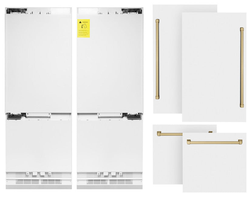 ZLINE Refrigerator With Internal Water, White Matte RBIVZ-WM-60-CB