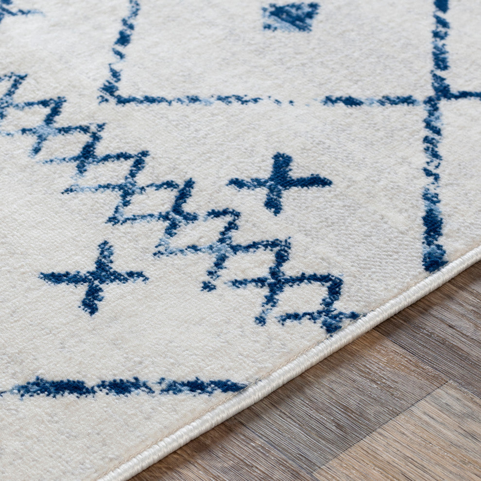 Surya Roma ROM-2339 9'x12'3" Rug, Dark Blue/Denim/Light Gray/White
