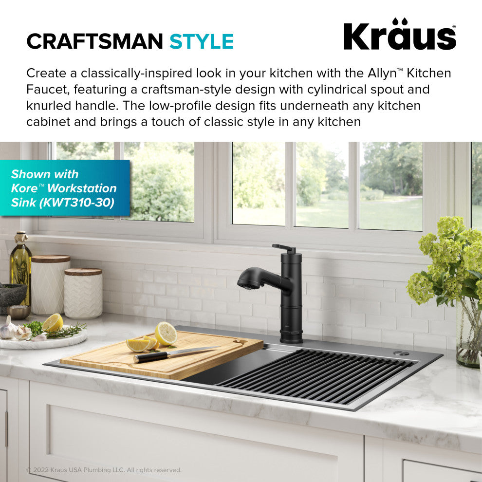 Sellette Pull-Down Kitchen Faucet, Matte Black, Model Kpf-4103mb