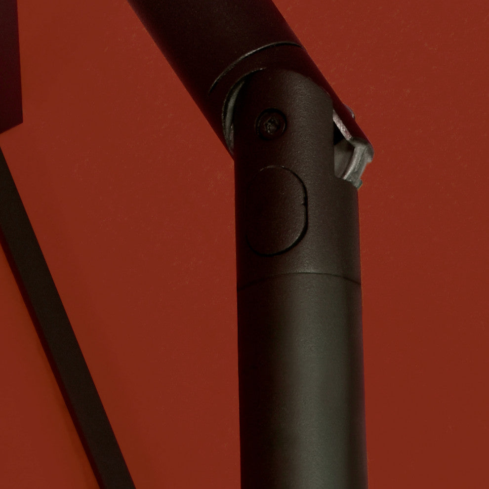 Astella 9' Round Outdoor Patio Umbrella With Push Tilt, Polyester Brick