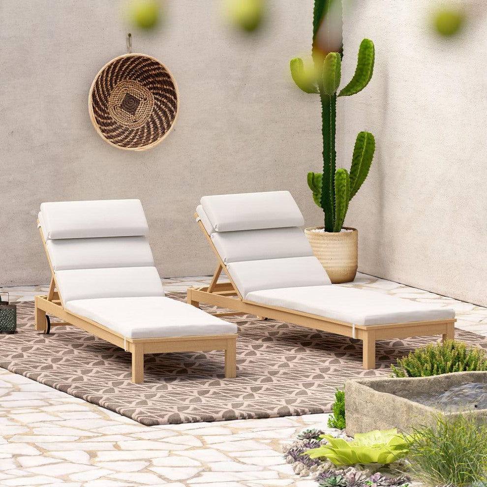 Kooper Sunbrella Outdoor Patio Chaise Lounges, Bliss Linen