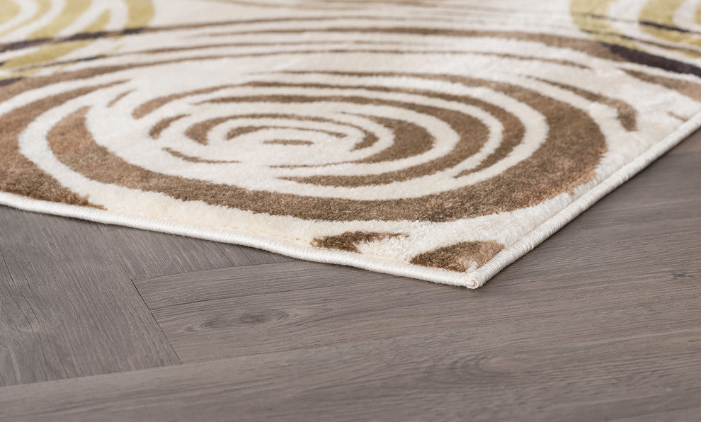 Joelle Contemporary Abstract Ivory Runner Rug, 2' x 7'