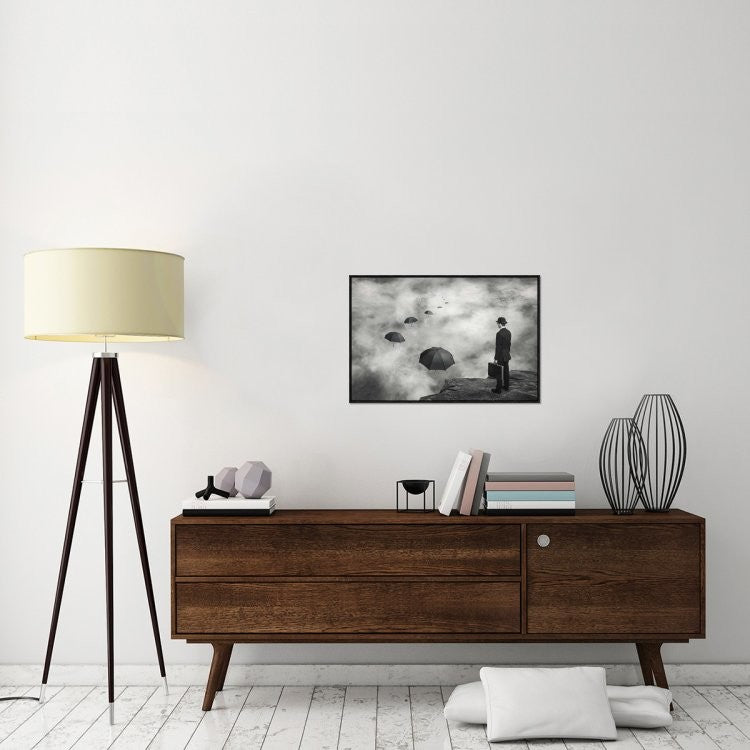 "The Road Less Traveled" Framed Canvas Giclee by Alain Villeneuve, 31x21"