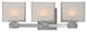 Hartsdale 3-Light Bath and Vanity-Light With Glass Shade, Satin Nickel