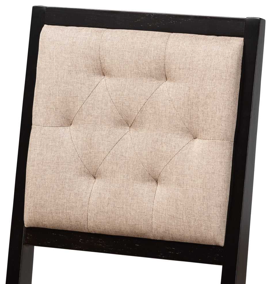 Rut Beige Fabric 5-Piece Dining Set
