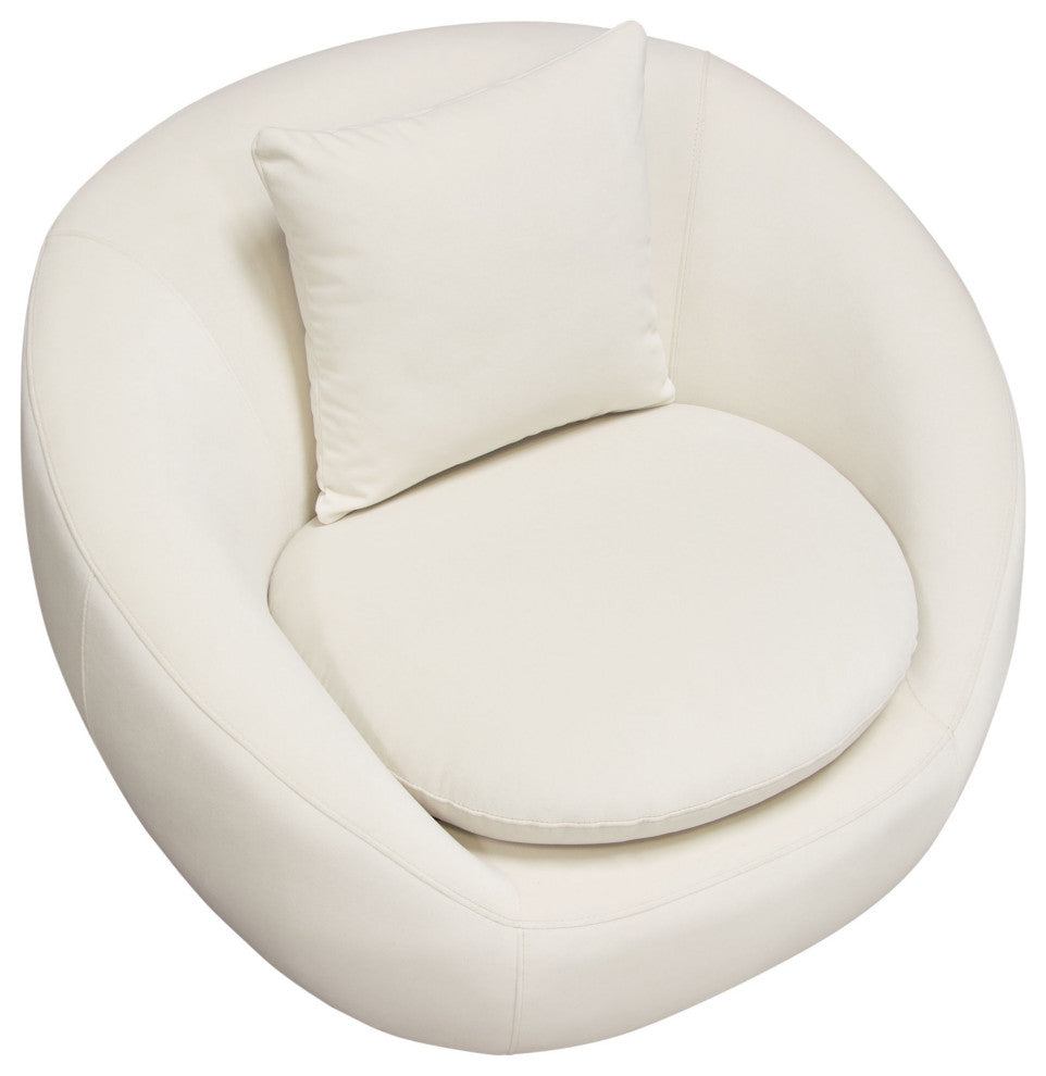 Celine Swivel Accent Chair, Light Cream