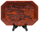 Consigned Mid-20th Century Chinese Hand Carved Cinnabar Lacquer Plate