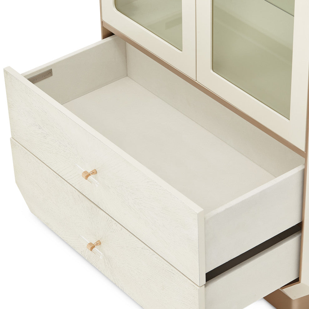 La Rachelle Display Cabinet with LED Lighting - Champagne