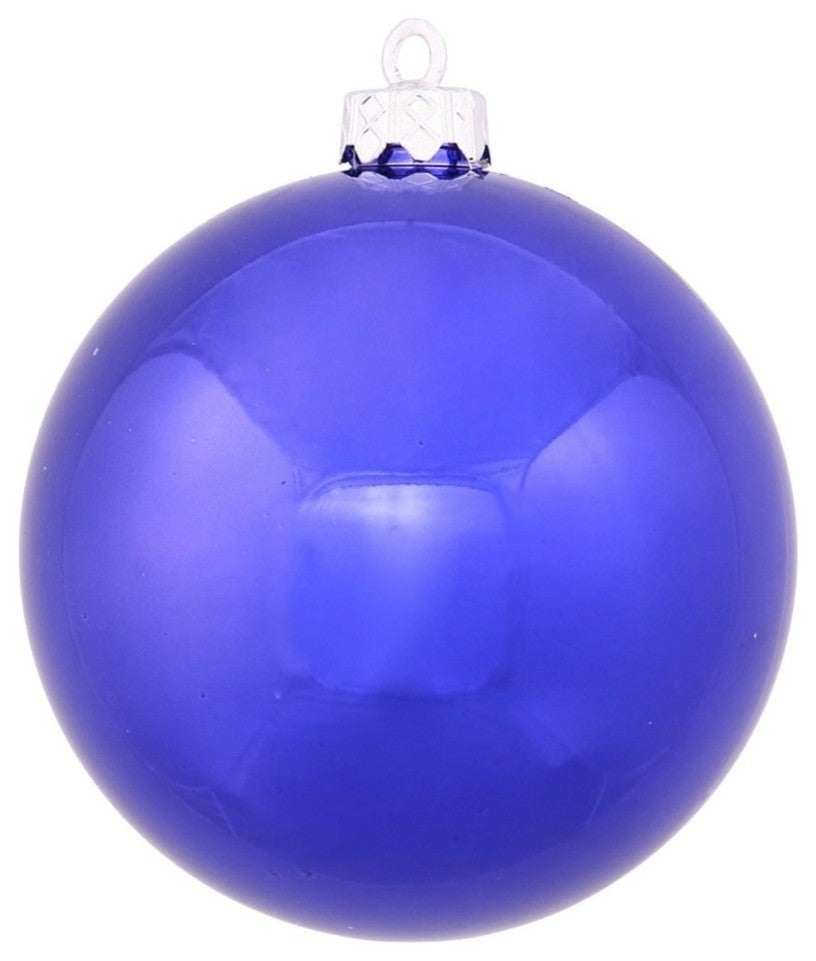 Shiny UV Resistant Commercial Christmas Ornament, Cobalt/Silver, 10"