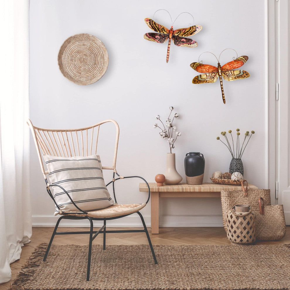 Dragonfly Wall Decor Red Multi Color